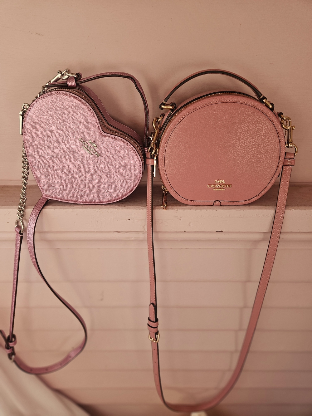 Coach Pink Heart & Round Crossbody Duo - Pink